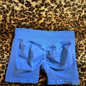 Blue butt scrunch shorts